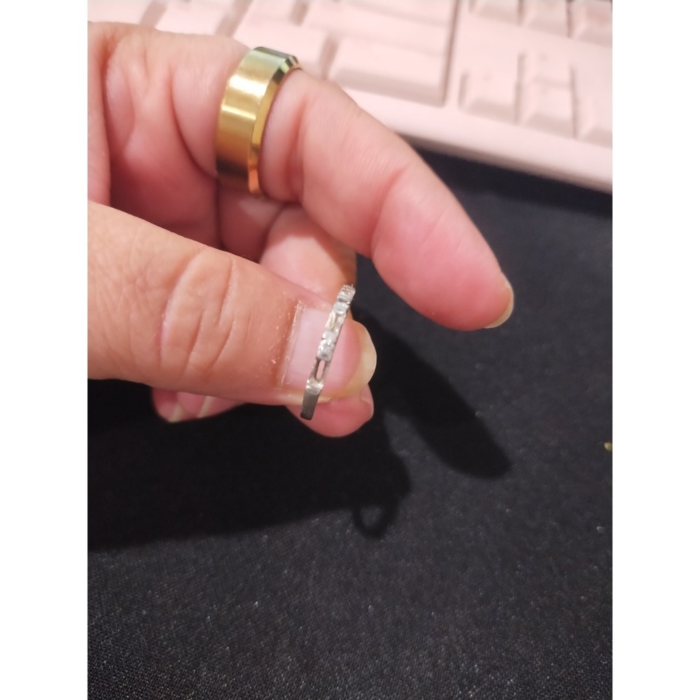 AV Sterling Silver 925 Thailand Clear Stone Band Ring Minimalist Stacking Size 7